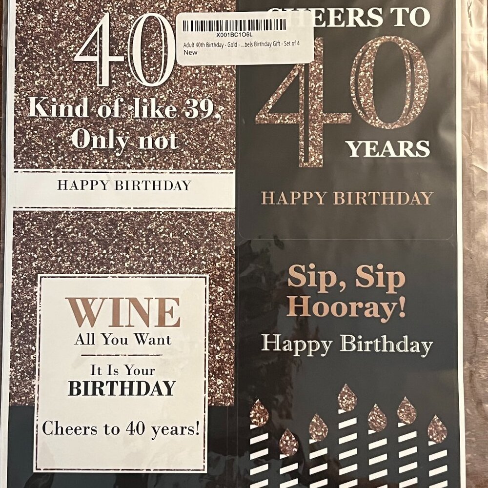 40th Birthday Party Hanging Banners Wine Bottle Decor 40 Year old - 0329